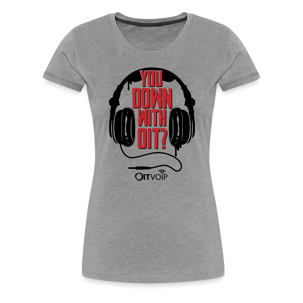 Down with OIT Woman's Tee -  White/Gray - heather gray
