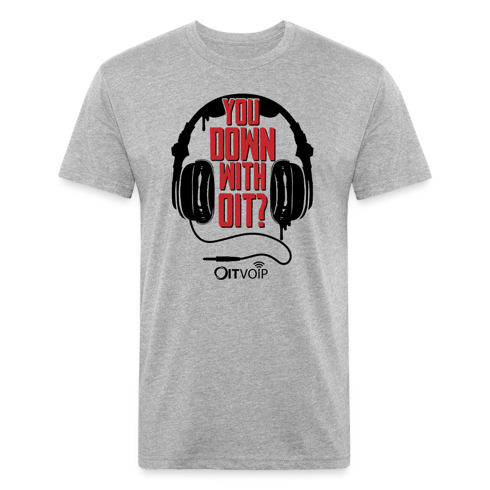 Down with OIT Men's Tee -  White/Gray - heather gray