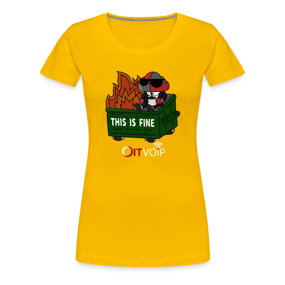 Dumpster Fire - Women's Tee - sun yellow